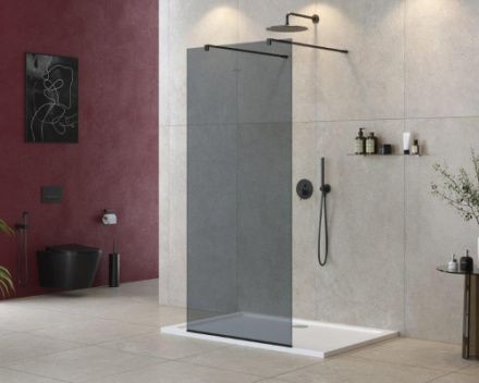 Душевая перегородка Cezares LIBERTA LIBERTA-L-2-80-120-GR-NERO 80х195 стекло тонированное профиль черный