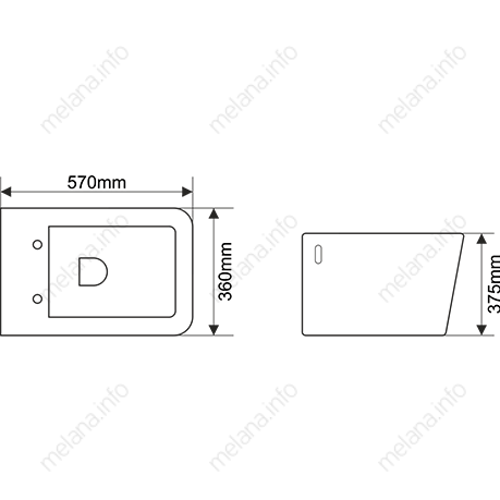 Унитаз подвесной Melana B2370-805 белый с сиденьем микролифт - фото 3