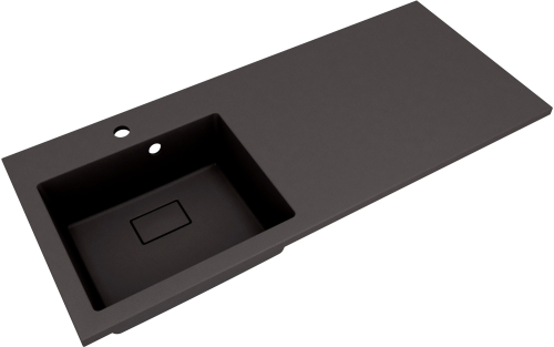 Раковина из искусственного камня Florentina Аванти 1100L 10.310.0L110.302 110х50 накладная цвет черный 1 отверстие под смеситель
