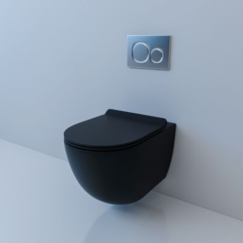 Унитаз подвесной Esbano GARCIA ESUPGARCBM черный с сиденьем микролифт безободковый каскадный смыв