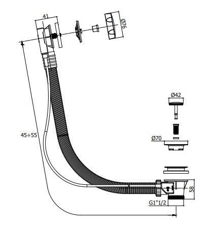 Слив-перелив Paffoni ZACC118NO черный - фото 2