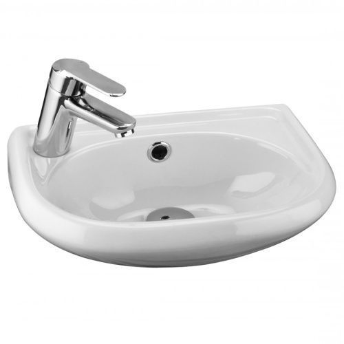 Раковина из сантехнического фарфора Santek Бриз 1WH110442 40х30 подвесная цвет белый 1 отверстие под смеситель