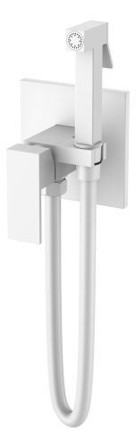 Гигиенический душ со смесителем Boheme Qubic 477-MW белый