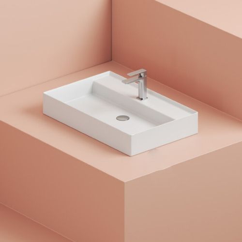 Раковина керамическая Artceram Scalino SCL008 01 00 80х50 накладная цвет белый 1 отверстие под смеситель