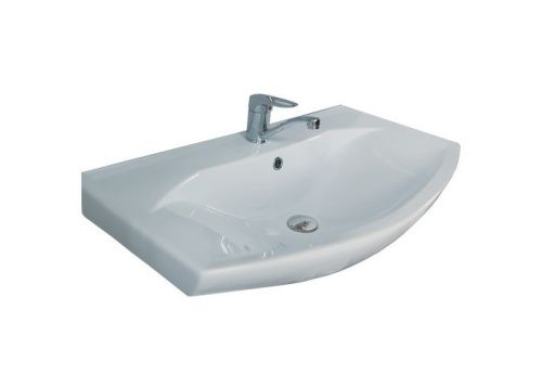 Раковина керамическая Aquaton Смайл 1WH207783 80х40 накладная цвет белый 1 отверстие под смеситель