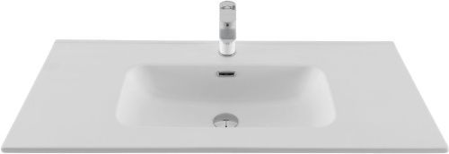 Раковина керамическая Aquanet Flat 00330426 100х50 полувстраиваемая цвет белый 1 отверстие под смеситель