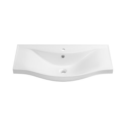 Раковина из сантехнического фарфора Wellsee Bisou 151207000 80х50 подвесная цвет белый 1 отверстие под смеситель