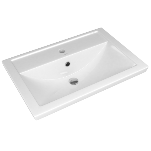 Раковина из сантехнического фарфора Kirovit Фостер 4640021060773 60х40 встраиваемая цвет белый