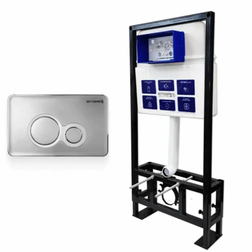 Инсталляция Bettoserb Sava Free Standing SFS40006465 с клавишей смыва DUO хром глянец/хром матовый