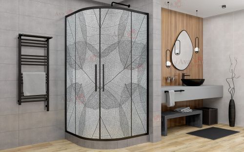 Душевой уголок AvaCan HB120MT 120х120 стекло матовое профиль черный без поддона