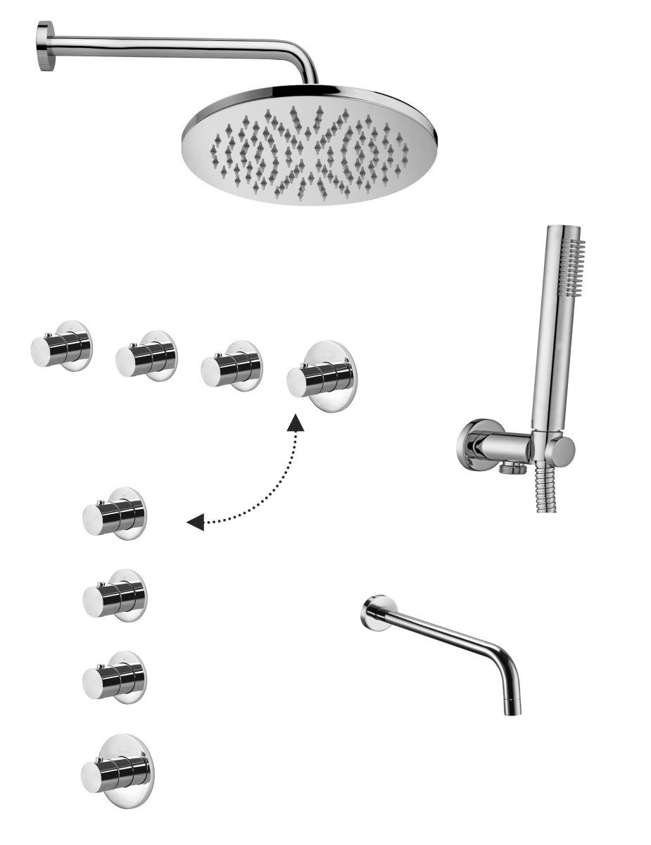 Душевая система Paffoni Modular Box KITMB019CR045KING встраиваемая в стену