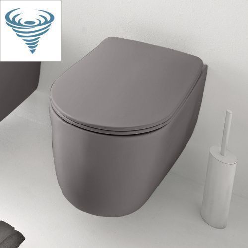 Чаша унитаза подвесная Kerasan Nolita 531589 цвет серый без сиденья безободковая смыв торнадо