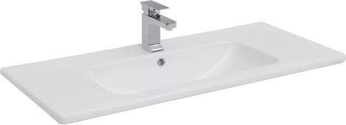 Раковина из искусственного камня Aquanet Бостон НФ-00017536 100х50 полувстраиваемая цвет белый 1 отверстие под смеситель