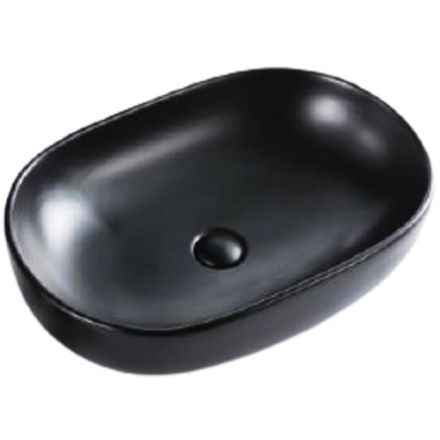 Раковина из сантехнического фаянса BelBagno BB1084-H301 60х40 накладная цвет черный без отверстий под смеситель