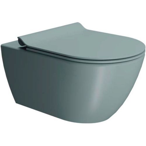Чаша унитаза подвесная GSI Pura 881515_УЦ/1 цвет серый без сиденья безободковая душевой смыв (неровность на левом боку)