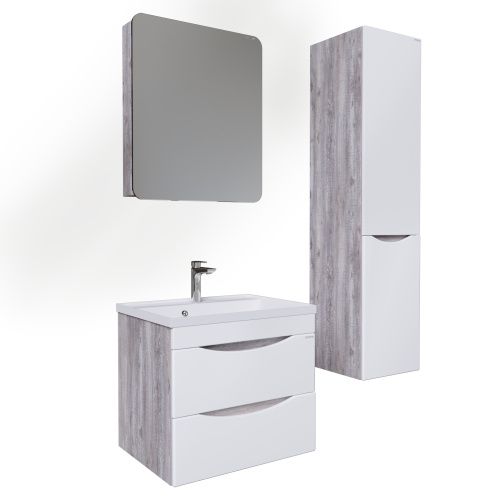 Шкаф-пенал Grossman Талис 303508 40х150 подвесной цвет белый/серый