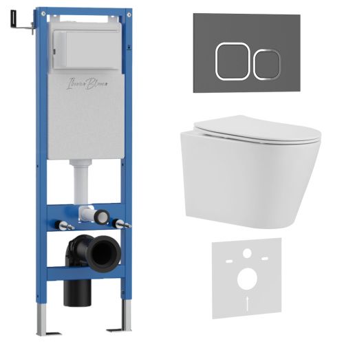 Комплект унитаз с инталляцией и клавишей смыва Iberica Blanca BURGOS ALTO IB.001M.BRA.234.837