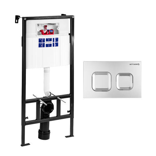 Инсталляция Bettoserb Sava Fix Slim SET40006472 с клавишей смыва SMART хром матовый