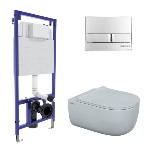 Комплект унитаз с инталляцией и клавишей смыва Berges NOVUM 043203