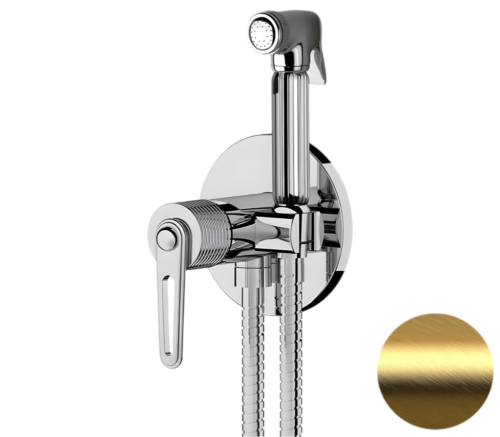 Гигиенический душ со смесителем Daniel BY645DCZDP золото