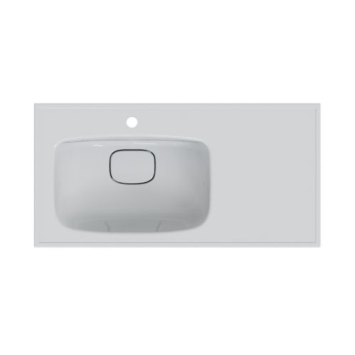 Раковина из искусственного камня СанТа Венера 900173 90х40 накладная цвет белый