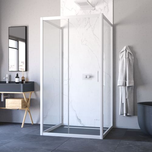 Душевой уголок Vegas-Glass ZP-U TUR+NOVO ZP-U NOVO h2000 100*90 01 crystalvision 100х90 стекло прозрачное профиль белый без поддона