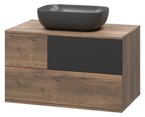 Тумба под раковину Misty Коломбо П-Кол-01080-074П 80х50 подвесная цвет серый/коричневый