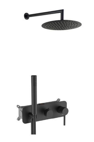 Душевая система AQG Stick 19STIER24505 встраиваемая в стену цвет черный