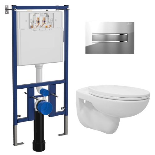 Комплект унитаз с инсталляцией с клавишей смыва Loranto  4501+7322+CS-WH8005