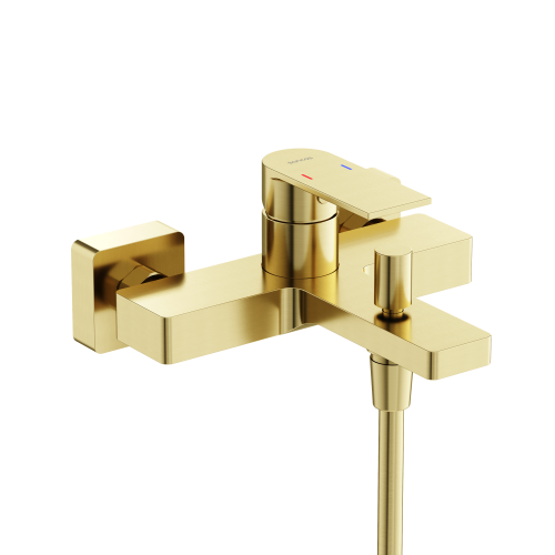 Смеситель для ванны и душа Sancos Studio SC9018BG настенный золото