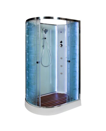 Душевая кабина AvaCan EM1512RNLED+GM 120х80 асимметричная без крыши ориентация правая