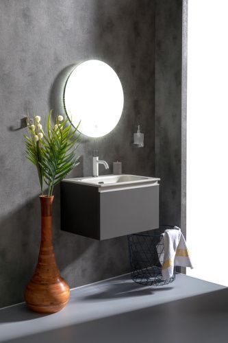 Тумба под раковину Armadi Art Vallessi 837-060-A matt 60х50 подвесная цвет черный