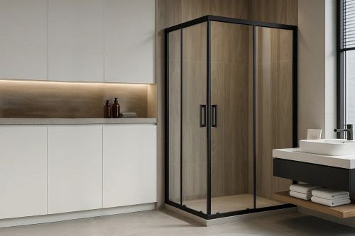 Душевой уголок Royal Bath HPD RB10512HPD-T-BL 120х105 стекло прозрачное профиль черный без поддона