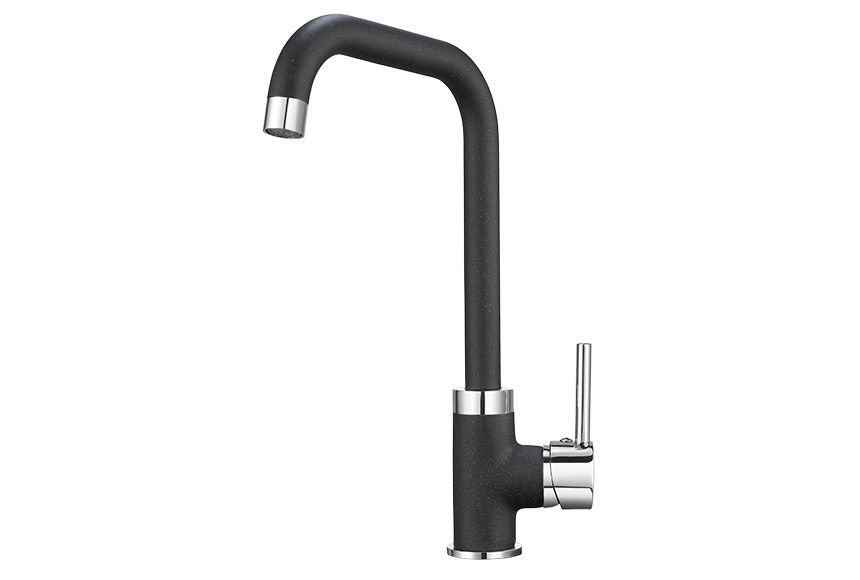 Смеситель для кухни Granula 0041, ЧЁРНЫЙ на мойку черный
