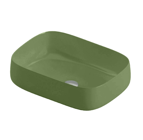 Раковина керамическая Artceram Quadro COL009 44 00 60х40 накладная цвет зеленый без отверстий под смеситель