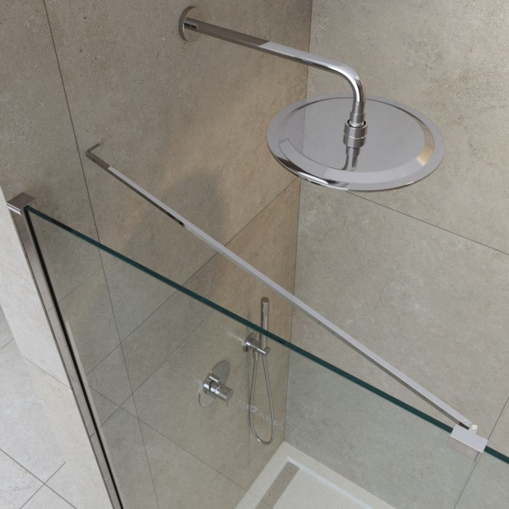 Душевая перегородка Cezares LIBERTA LIBERTA-L-1-TB-105-C-Cr 105х195 стекло прозрачное профиль хром - фото 3