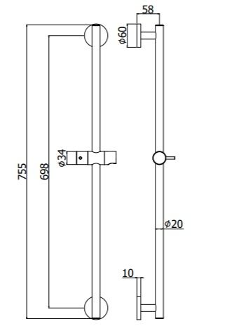 Душевая штанга Paffoni Life ZSAL116NO цвет черный - фото 4
