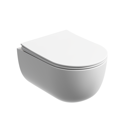 Унитаз подвесной Ceramica Nova MODENA CN6063MW белый с сиденьем микролифт безободковый душевой смыв