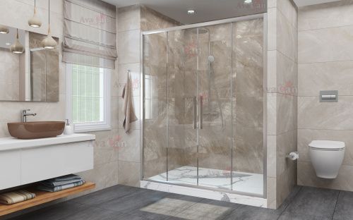 Душевая дверь AvaCan FC2-170 190х195 стекло прозрачное профиль хром