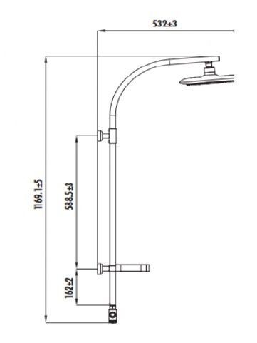 Душевая стойка Creavit SH772 настенная цвет черный - фото 2