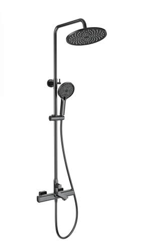 Душевая стойка Wonzon & Woghand Solid WW-C3011-A1-BGG настенная цвет серый с термостатом