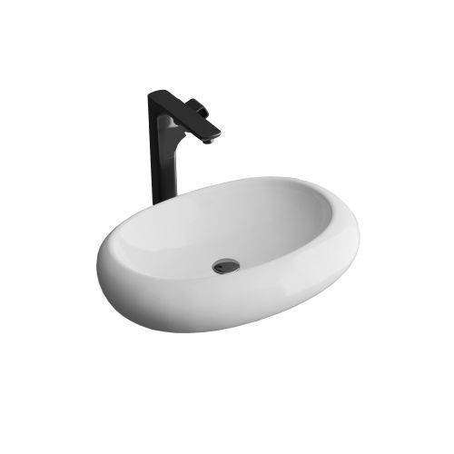 Раковина из сантехнического фаянса Grossman GR-3011 60х40 накладная цвет белый без отверстий под смеситель