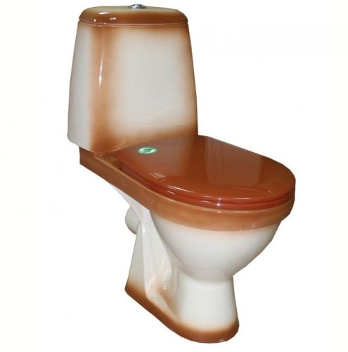 Унитаз-компакт напольный с бачком Rosa Премьер Вн УнК04 коричневый с сиденьем каскадный смыв