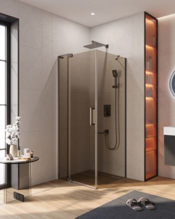 Душевой уголок Cezares SLIDER SLIDER-AH-1-80-70/80-BR-GM 80х70 стекло тонированное профиль оружейная сталь без поддона