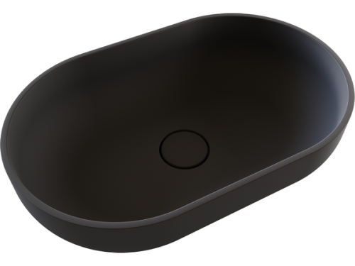 Раковина из искусственного камня Florentina Асти 5535 10.340.00550.302 60х40 накладная цвет черный без отверстий под смеситель