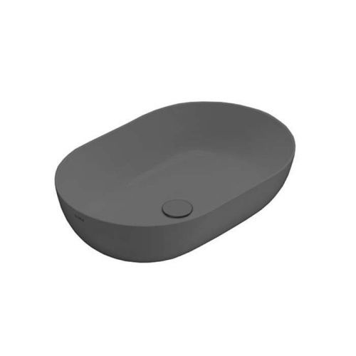 Раковина из сантехнического фарфора Globo T-EDGE B6O60SK 60х40 накладная цвет серый без отверстий под смеситель