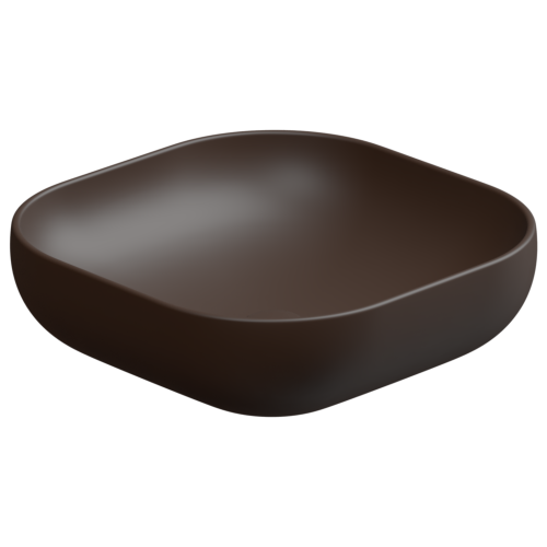 Раковина керамическая GSG Ceramic Design Easy EALAVQU45035 50х50 накладная цвет коричневый без отверстий под смеситель