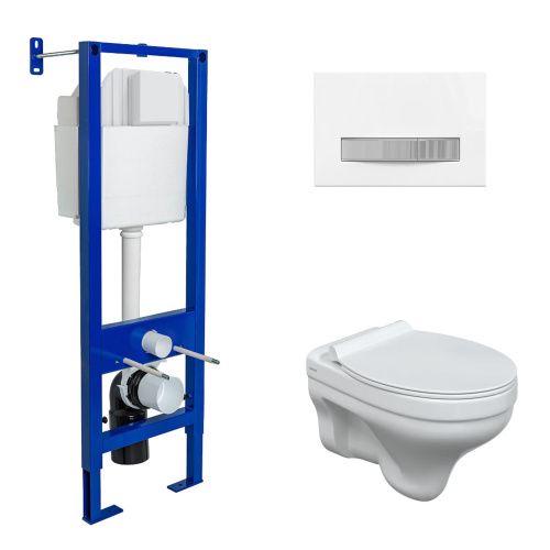 Комплект унитаз с инталляцией и клавишей смыва Berges АТОМ Line 042444