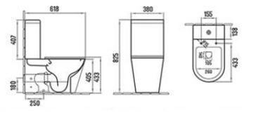 Унитаз напольный с бачком CeramaLux 2179XMW белый с сиденьем микролифт безободковый каскадный смыв - фото 2
