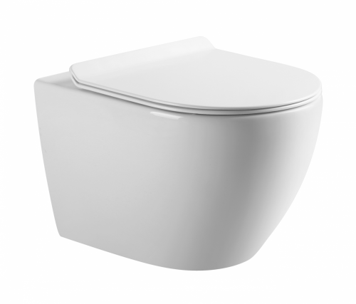 Унитаз подвесной Art&Max Bianchi AM9311CHR/SC белый с сиденьем микролифт каскадный смыв